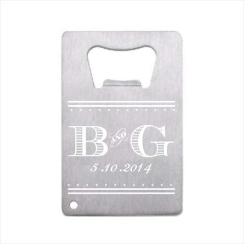 Initials Stainless Steel Credit Card Bottle Opener