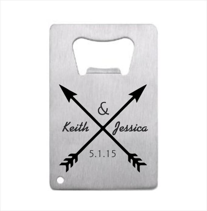 Solid Arrows Stainless Steel Credit Card Bottle Opener