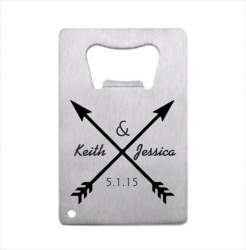 Solid Arrows Stainless Steel Credit Card Bottle Opener