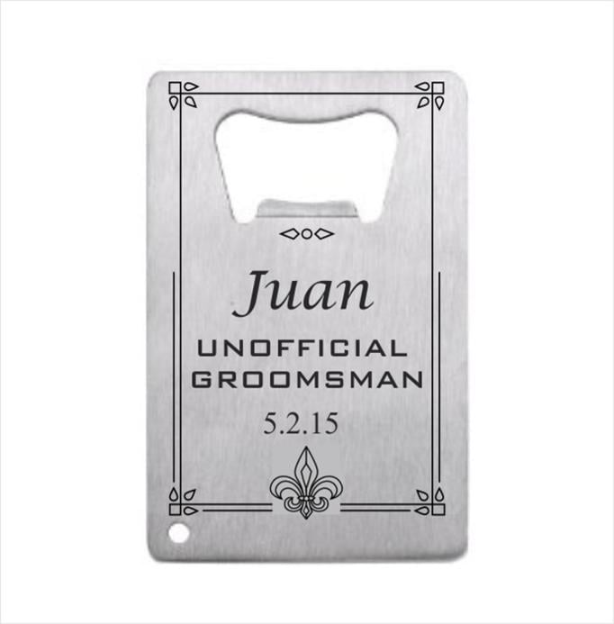 Fleur de lis Stainless Steel Credit Card Bottle Opener
