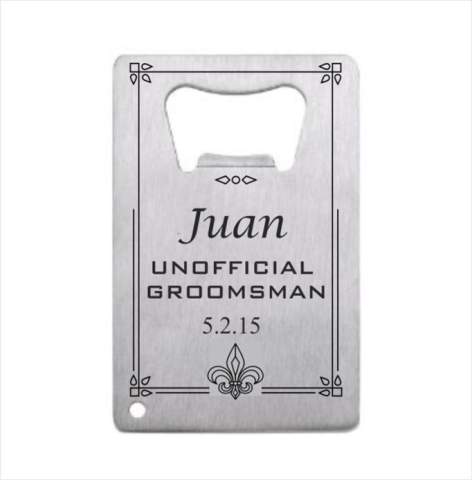 Fleur de lis Stainless Steel Credit Card Bottle Opener