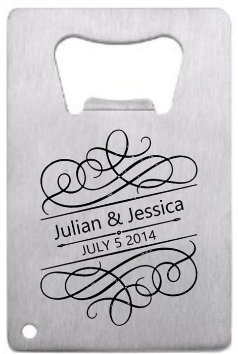 Filigree Stainless Steel Credit Card Bottle Opener