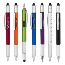 Custom Multitool 6-in-1 Utility Pen with Level, Ruler, Screwdriver, Stylus