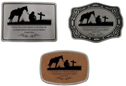 Kneeling Cowboy Belt Buckle