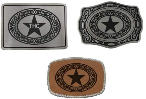 Texas Belt Buckle with Texas Star with initials or monogram