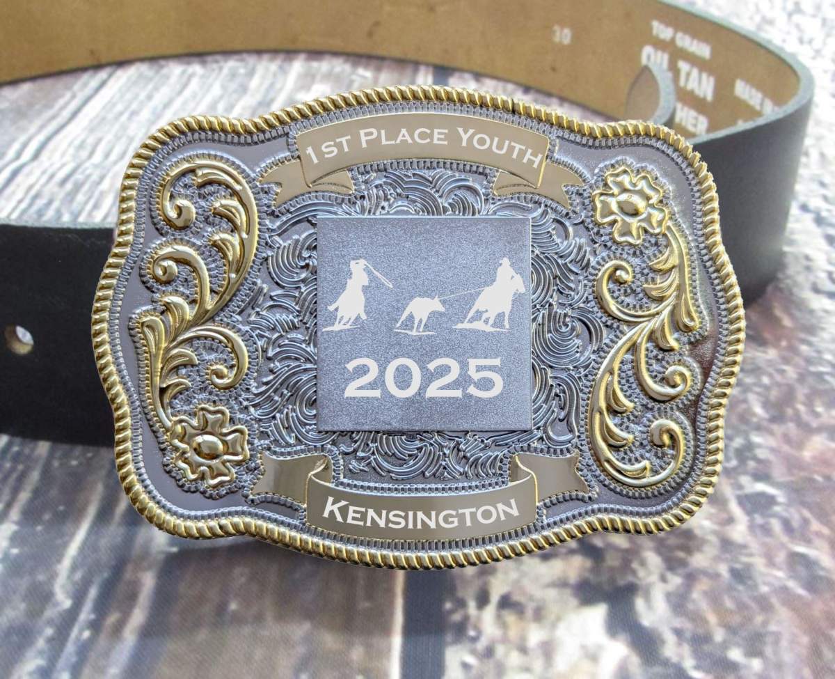 Personalized Gold & Silver Western Belt Buckle | Lazer Designs display picture 2