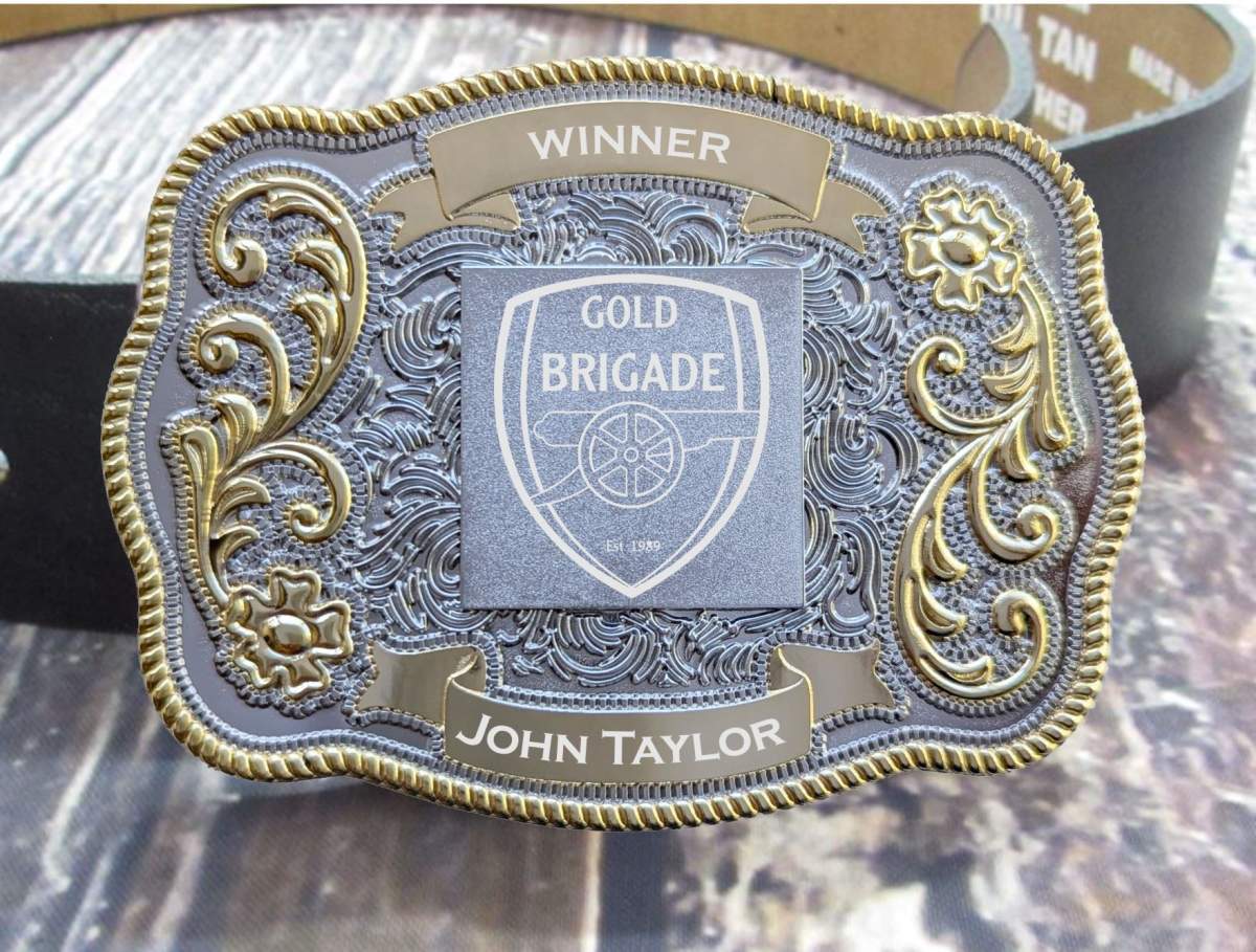 COPY - New bbull belt buckle choose gold or silver Plain Gold-Plated Belt Buckle 1-1/8″ main image 3