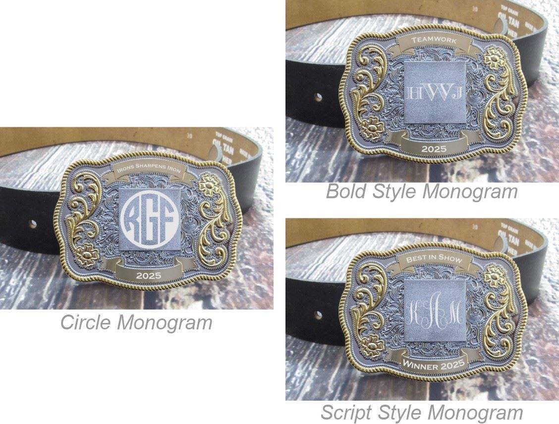 Personalized Gold & Silver Western Belt Buckle | Lazer Designs display picture 1