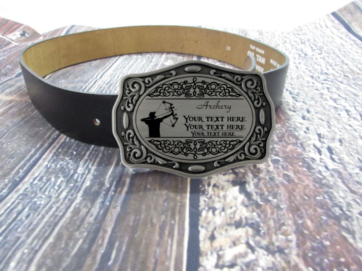Custom Archery & Bowhunting Belt Buckle Lazer Designs