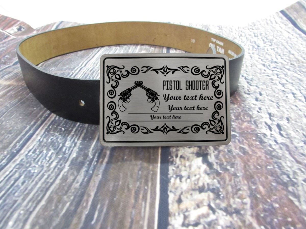 Air Pistol, Pistol, Handgun Personalized Belt Buckle