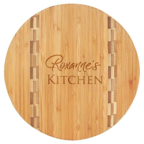 9 3/4" Round Cutting Board w/ Butcher Block Inlay