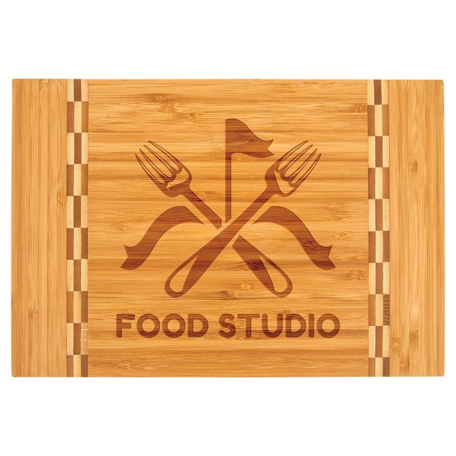 12x8" Cutting Board w/ Butcher Block Inlay