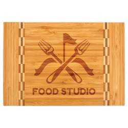 12x8" Cutting Board w/ Butcher Block Inlay