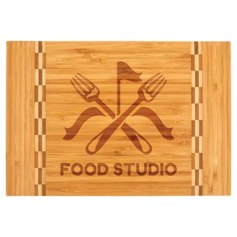 12x8" Cutting Board w/ Butcher Block Inlay