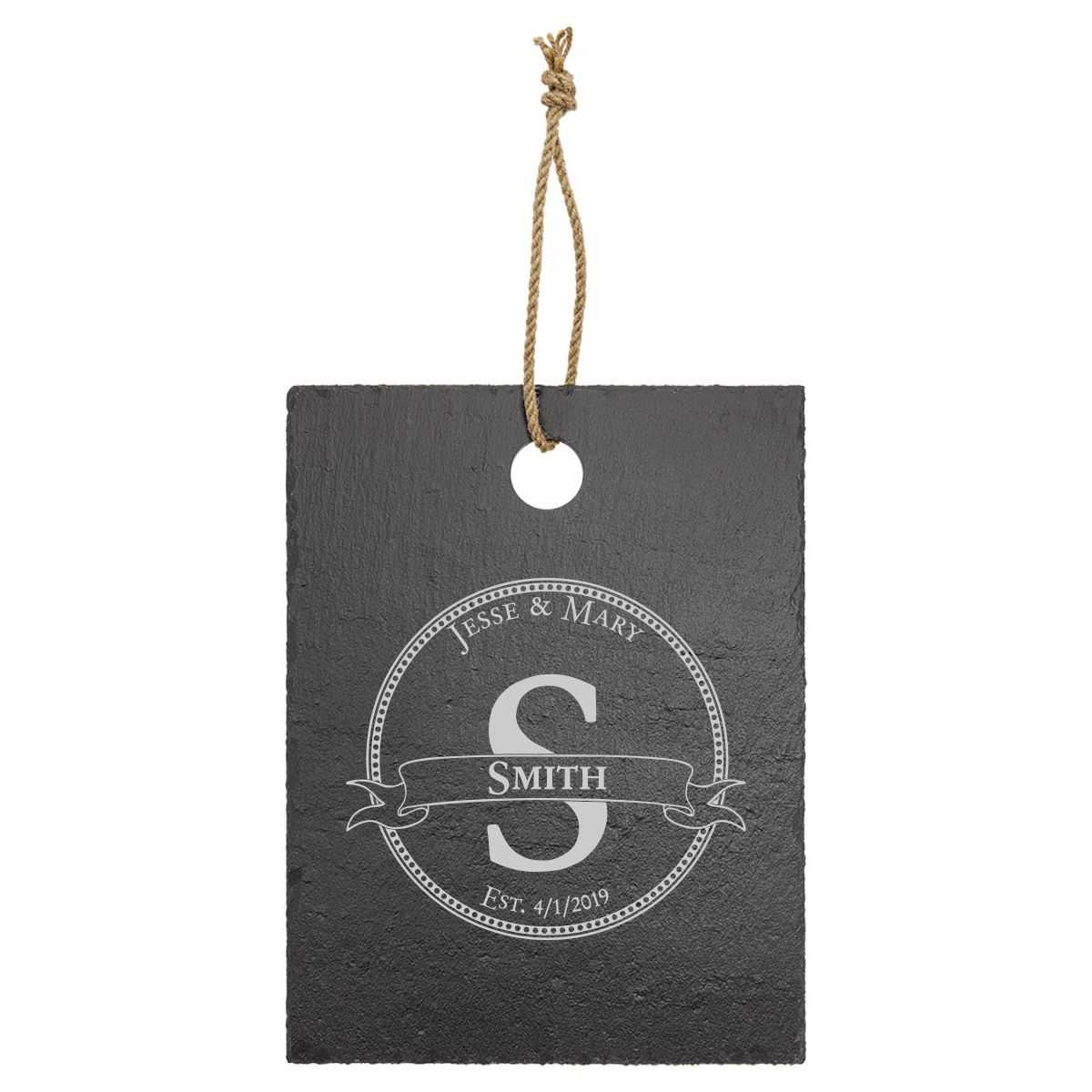 Circle Monogram Slate Cutting Board