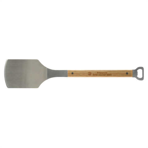 Stainless Steel Spatula with Bottle Opener and Wood Handle