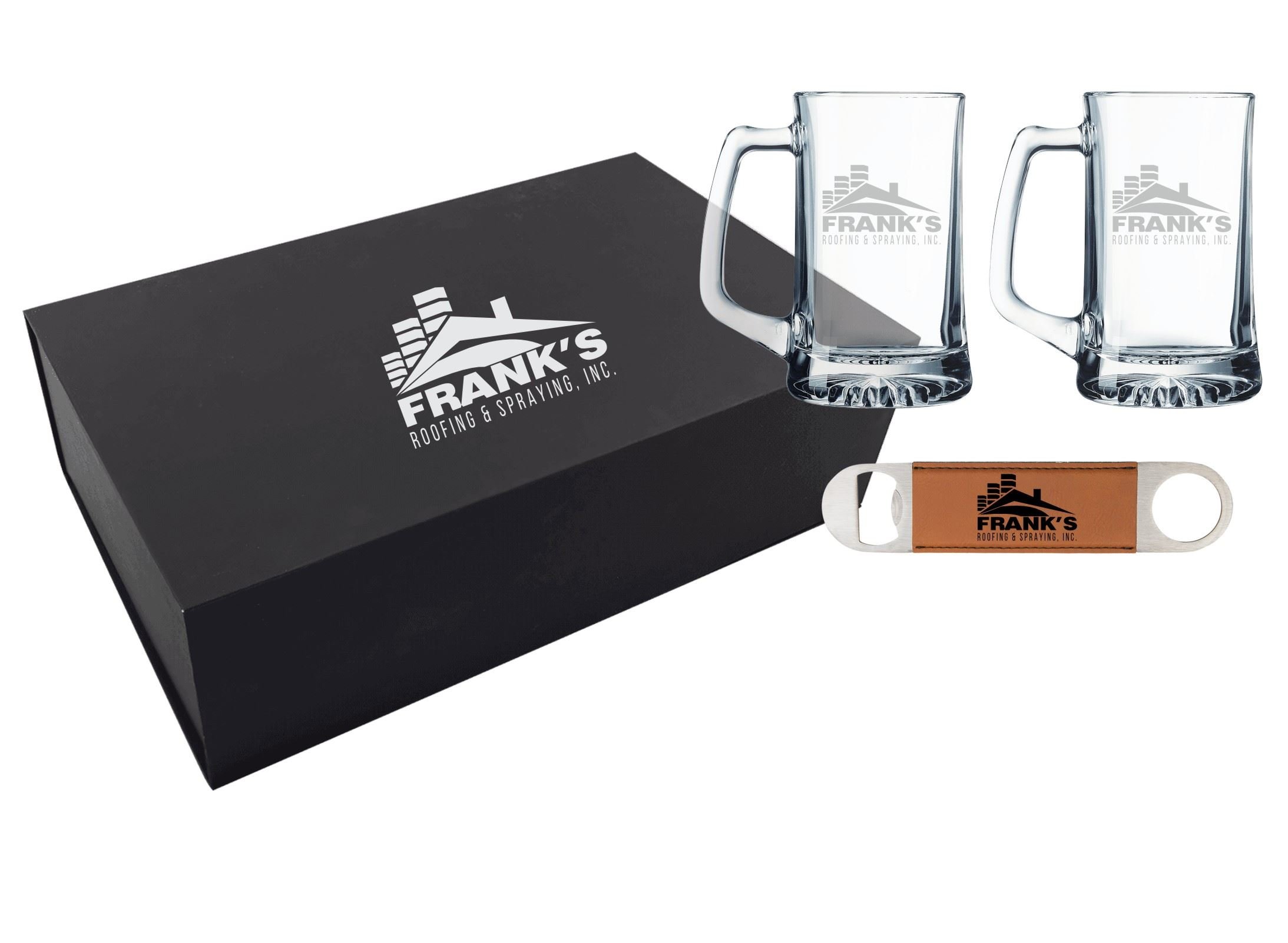 Personalized Beer Glass Gift Set with Bottle Opener