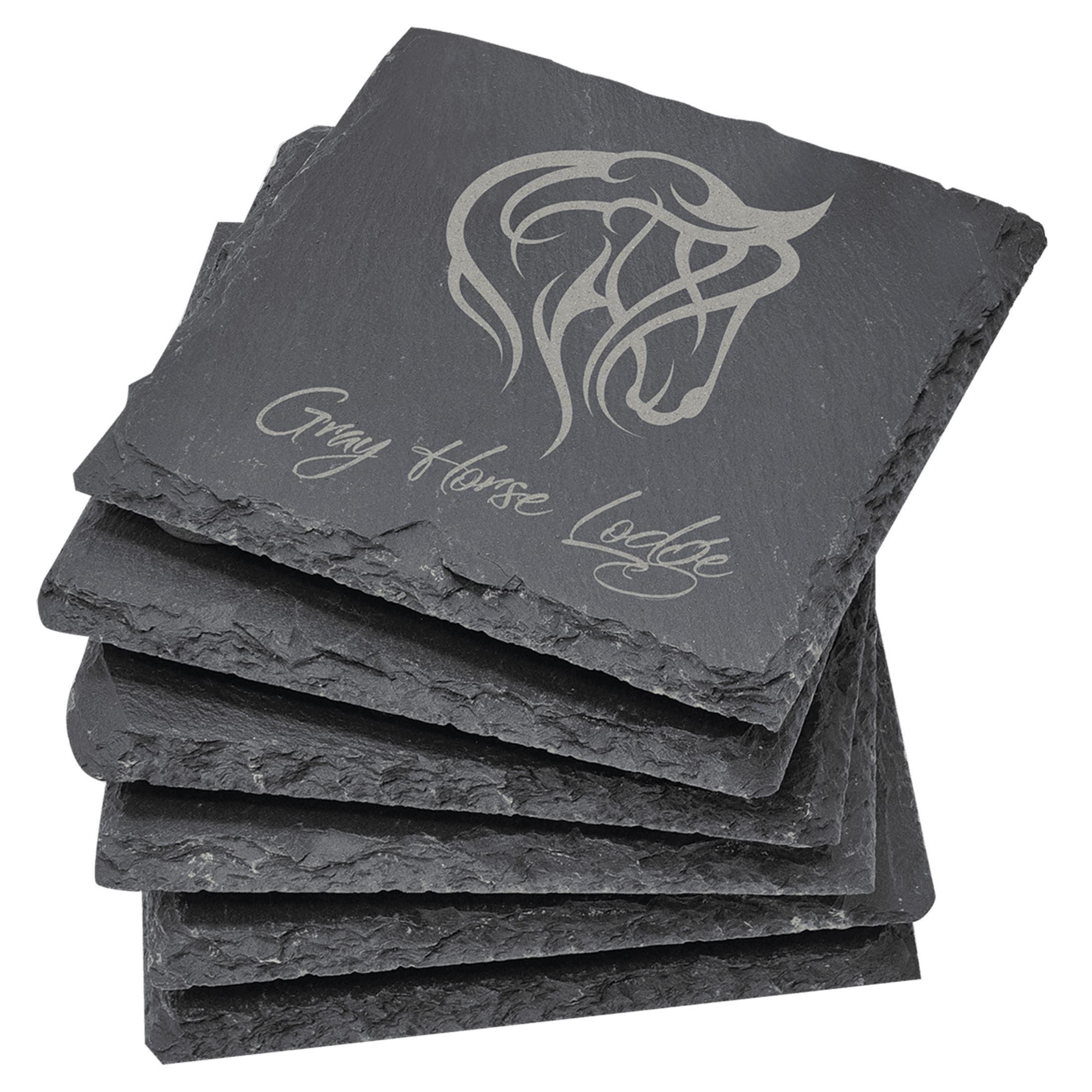 Personalized Square Slate Coaster 6 piece Set