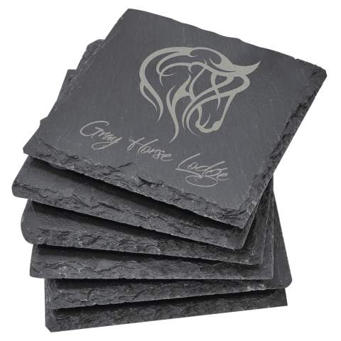 Personalized Square Slate Coaster 6 piece Set
