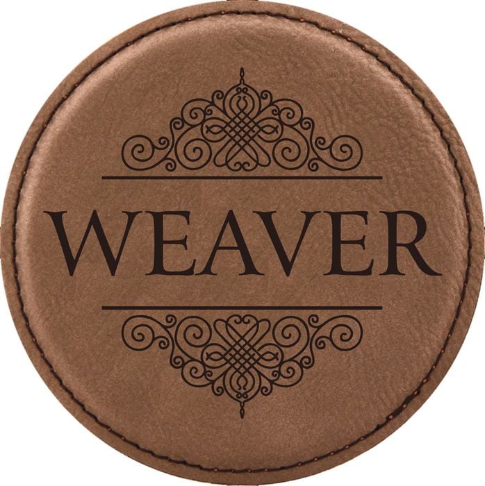 Ornate Design Leatherette Round Coaster