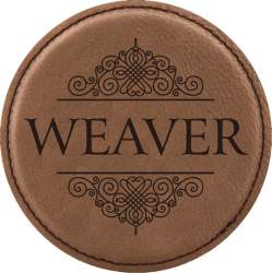 Ornate Design Leatherette Round Coaster