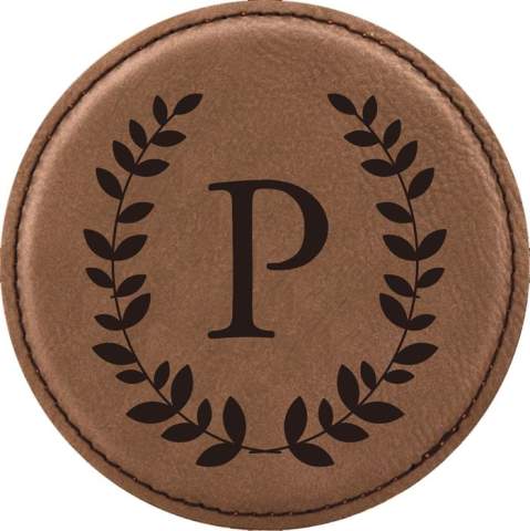 Wreath Design Leatherette Round Coaster