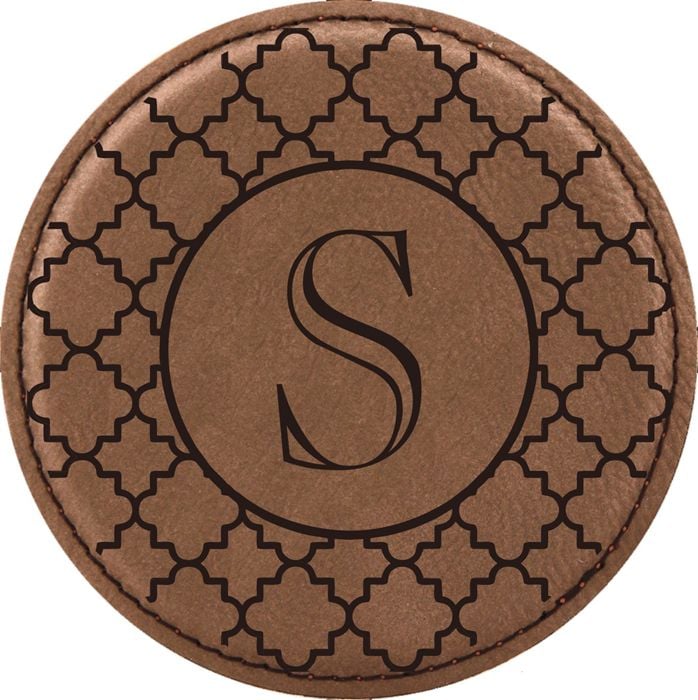 Moroccan Design Leatherette Round Coaster