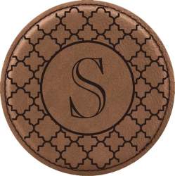 Moroccan Design Leatherette Round Coaster