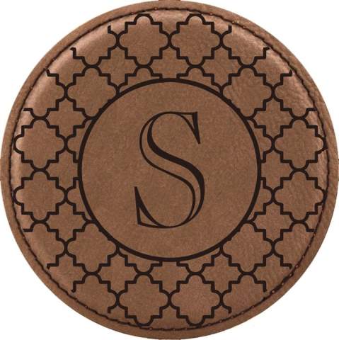 Moroccan Design Leatherette Round Coaster