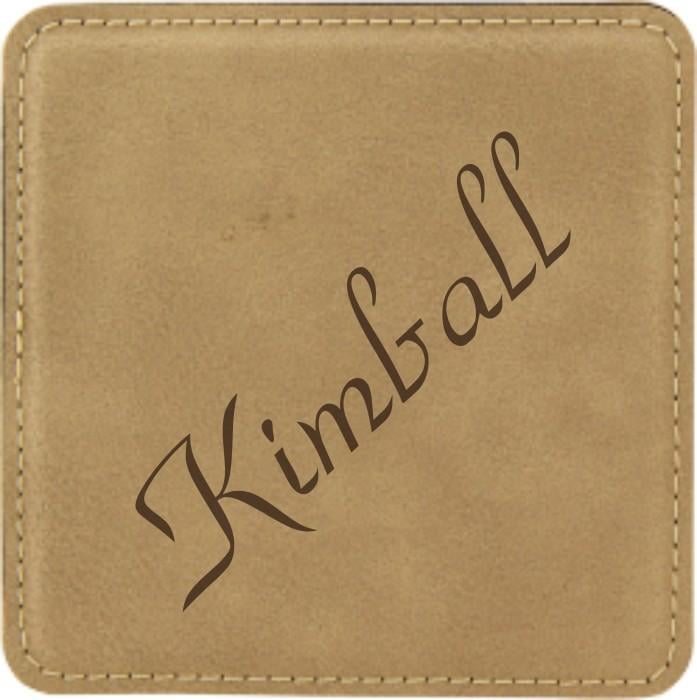 4" Square Leatherette Coaster