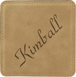 4" Square Leatherette Coaster