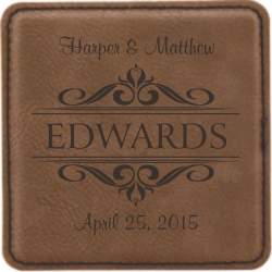 Filigree Design Leatherette Square Coaster