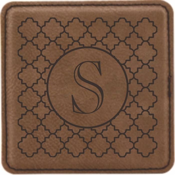 Moroccan Design Leatherette Square Coaster