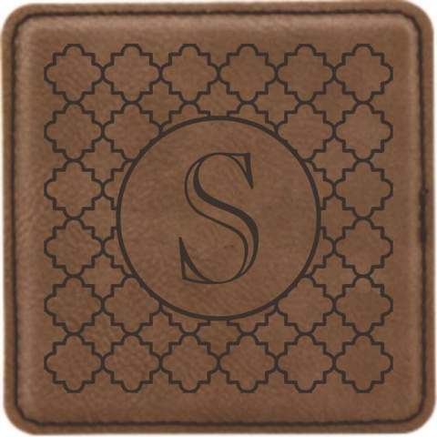 Moroccan Design Leatherette Square Coaster