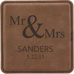 Mr & Mrs Design Leatherette Square Coaster