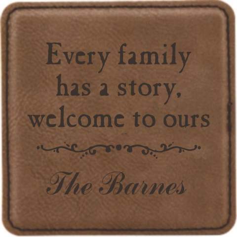 Story Design Leatherette Square Coaster