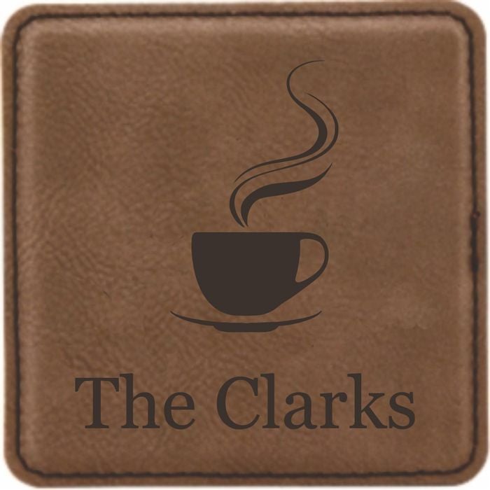 Coffee Design Leatherette Square Coaster