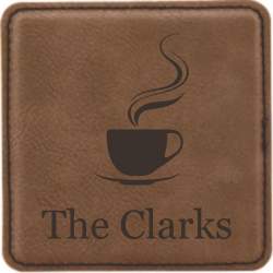 Coffee Design Leatherette Square Coaster