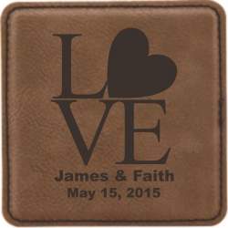 Love Design Leatherette Square Coaster
