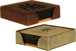 Square Leatherette Coaster Set of 6