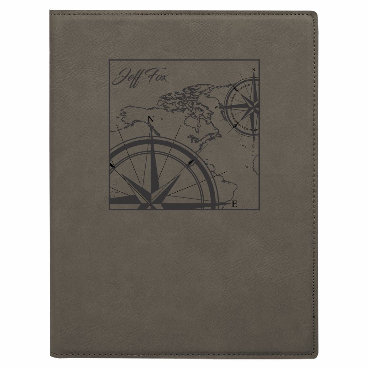Map & Compass Portfolio with Notepad - 2 Sizes