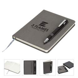 Personalized Manhattan Journal Notebook With Pen, Magnetic Pen Holder