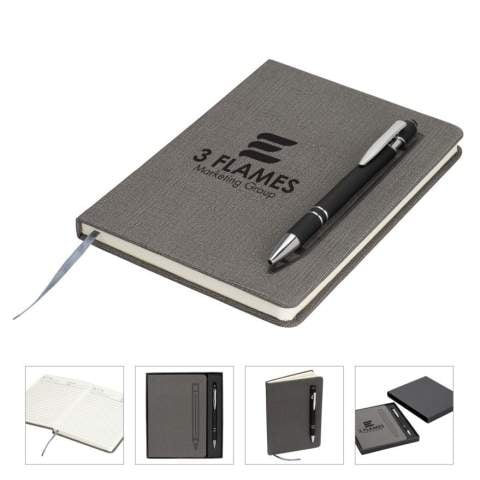 Personalized Manhattan Journal Notebook With Pen, Magnetic Pen Holder