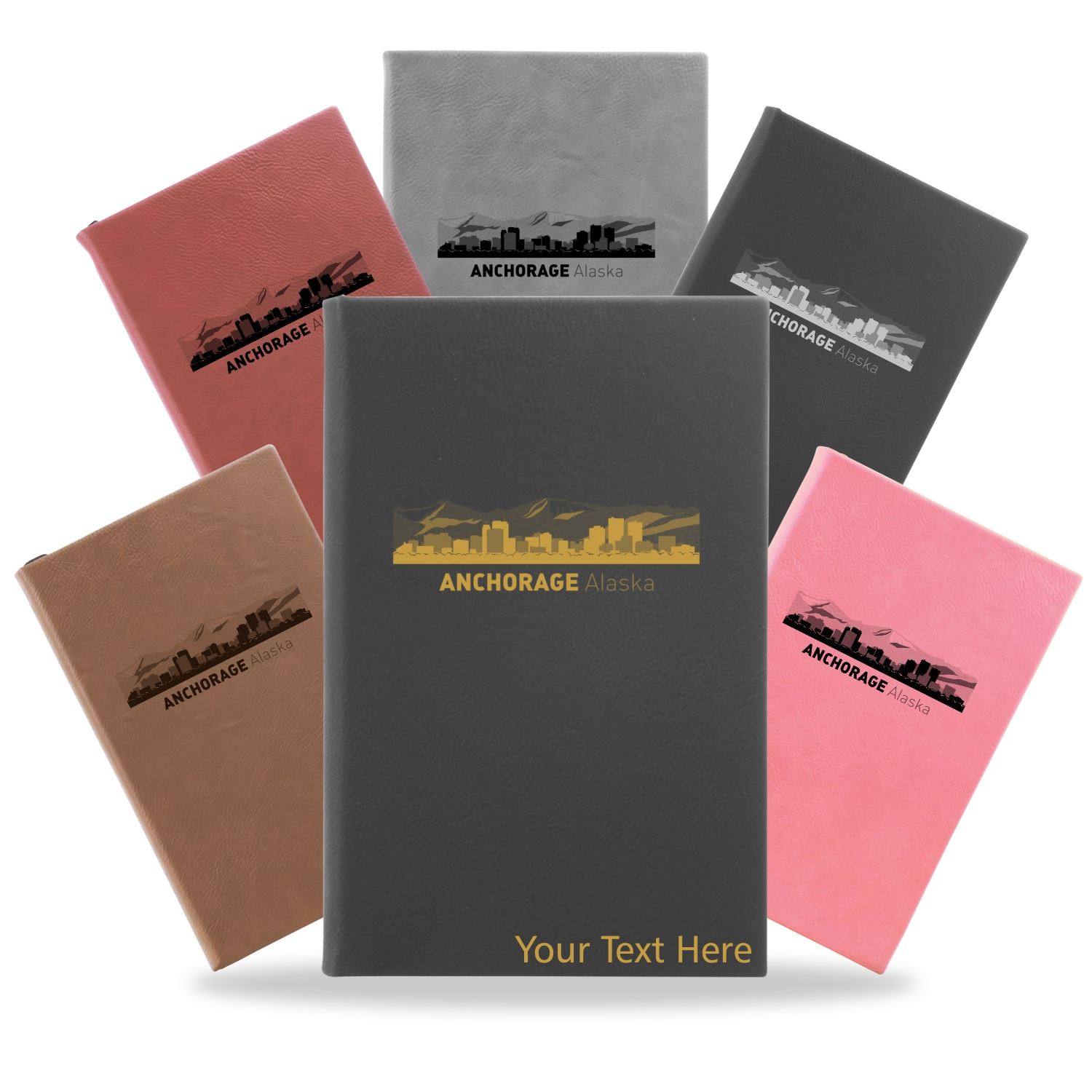 Anchorage, Alaska City Skyline Engraved Journal Notebook