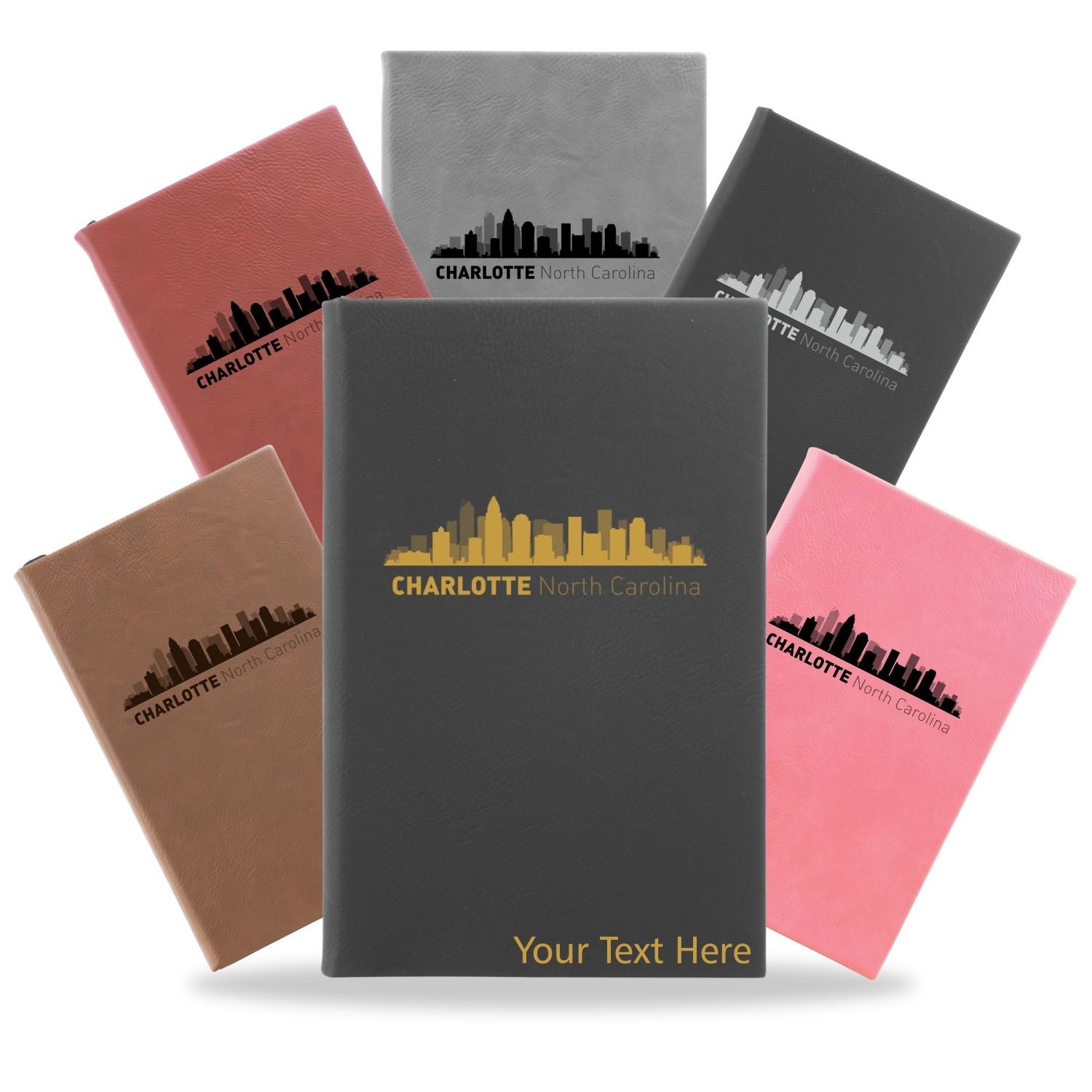 Charlotte, North Carolina City Skyline Engraved Journal Notebook