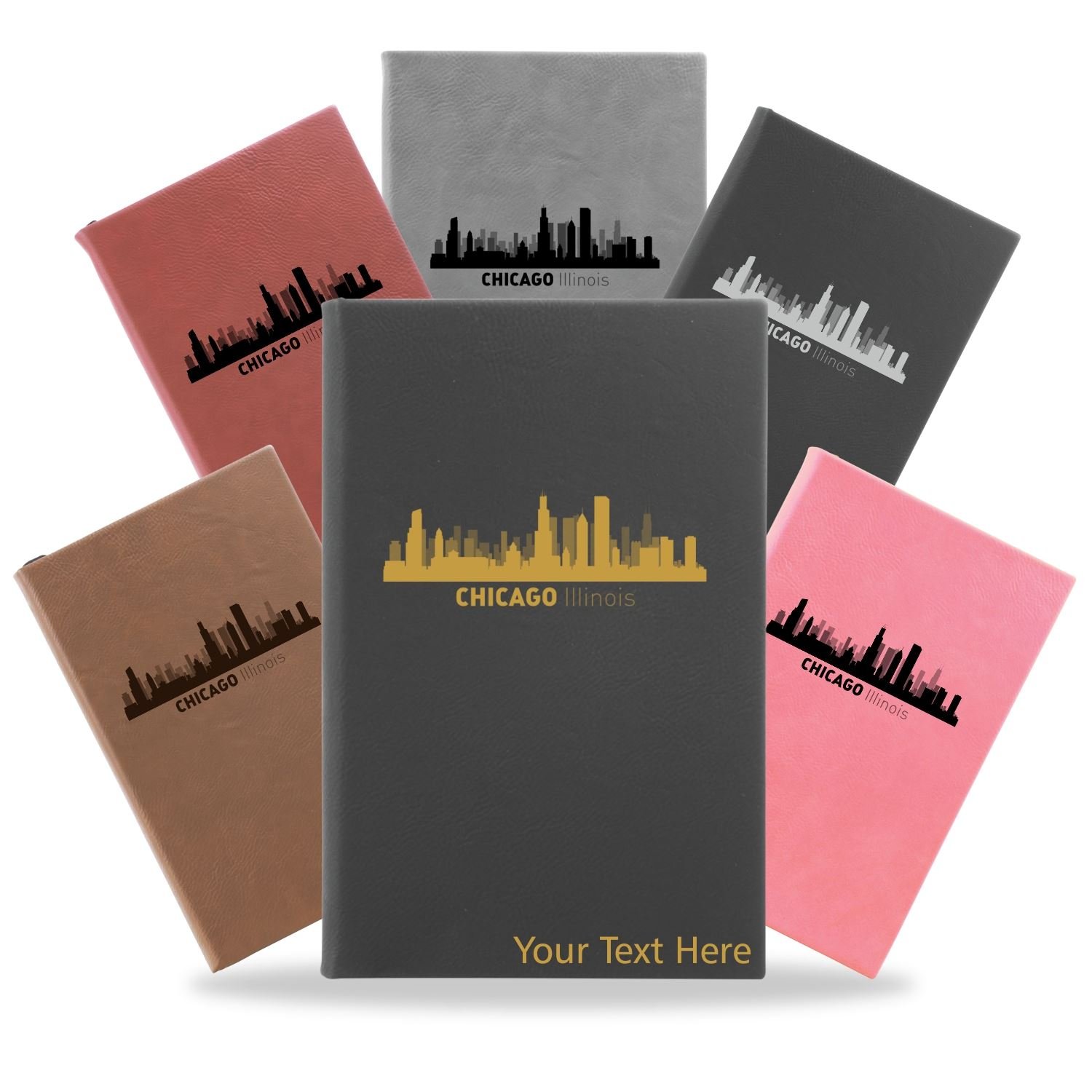 Chicago, Illinois City Skyline Engraved Journal Notebook