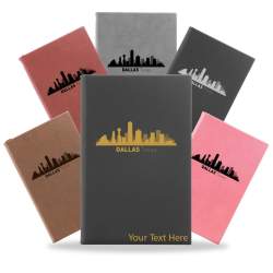 Dallas, Texas City Skyline Engraved Journal Notebook