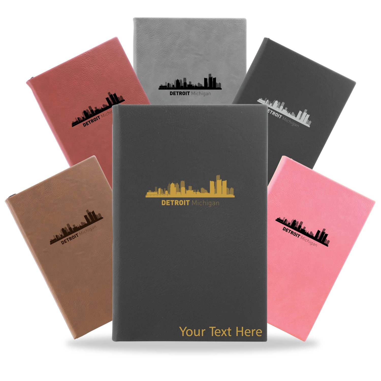 Detroit, Michigan City Skyline Engraved Journal Notebook