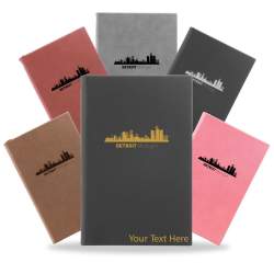 Detroit, Michigan City Skyline Engraved Journal Notebook