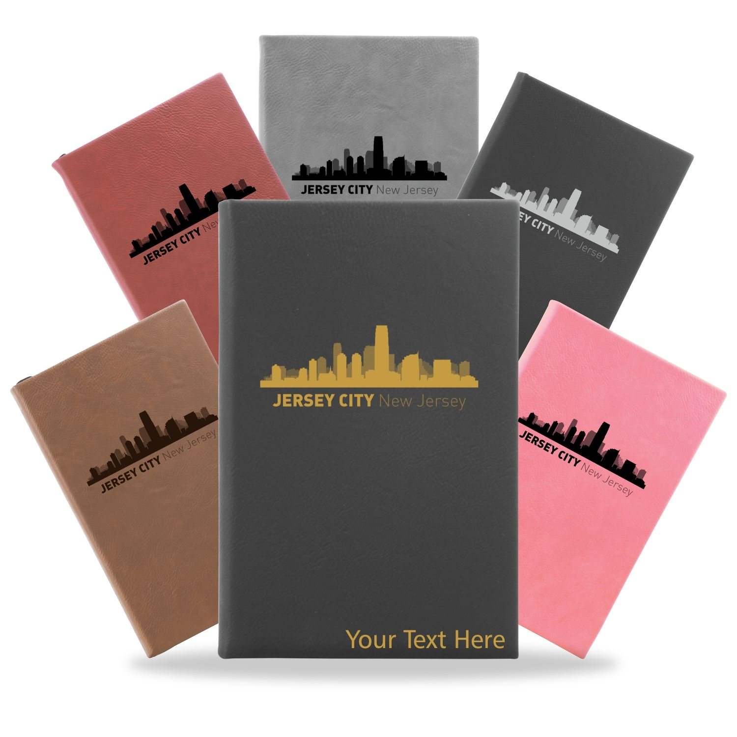 Jersey City, New Jersey City Skyline Engraved Journal Notebook